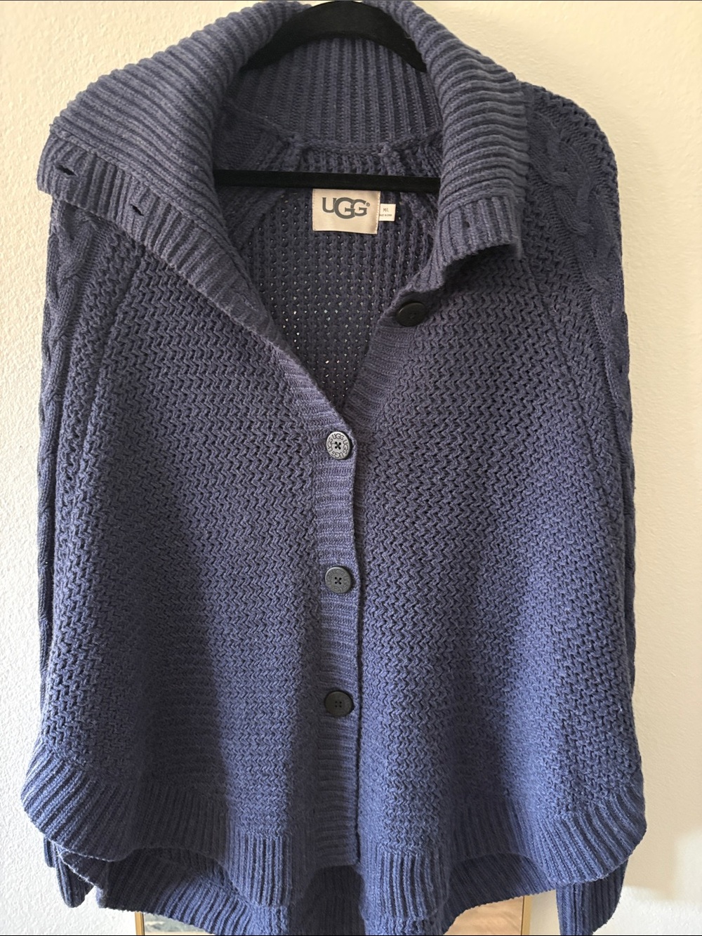 UGG Women's Slate Blue Button-Front Knit Cardigan